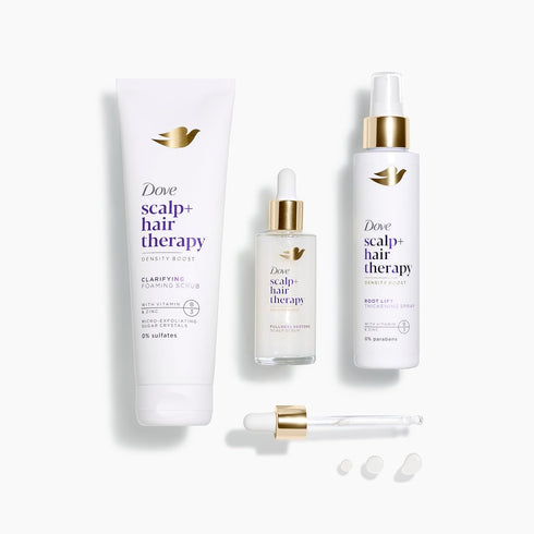 Dove Density Boost Fullness Restore Scalp Serum Scalp + Hair Therapy for Boosting Visible Hair Density, with Vitamin B3, Zinc and 0% sulfates, 2 o...