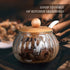 Salt Cellar, 8 Oz / 250 ML Glass Container with Bamboo Lid, Cute Pumpkin Condiment Jar, Storage Canister with Scoop, Kitchen Countertop Seasoning ...