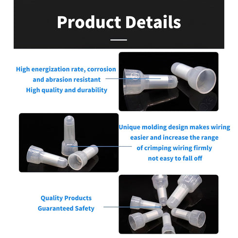 600pcs Closed End Crimp Connectors, Closed End Crimp Terminals, Closed End Wire Crimp Connectors, Nylon Wire Connectors Crimp Cap Wire Terminals C...
