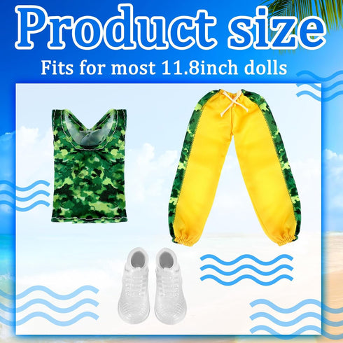 Bencailor 12 Pcs Doll Clothes and Accessories for 11.8 Inch Doll Outfits Include 4 Sets Casual Wear Clothes with 4 Pair White Shoes for Boys Girls...