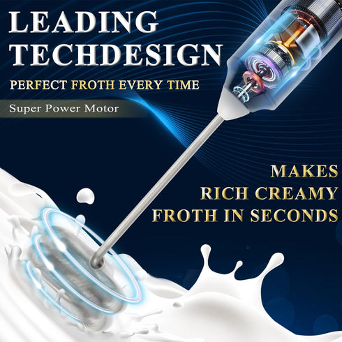 Double Whisk Milk Frother Handheld USB-C Rechargeable Electric Drink Mixer White,3 Speeds Adjustable Coffee Foamer Drink Whisk for Lattes, Matcha,...