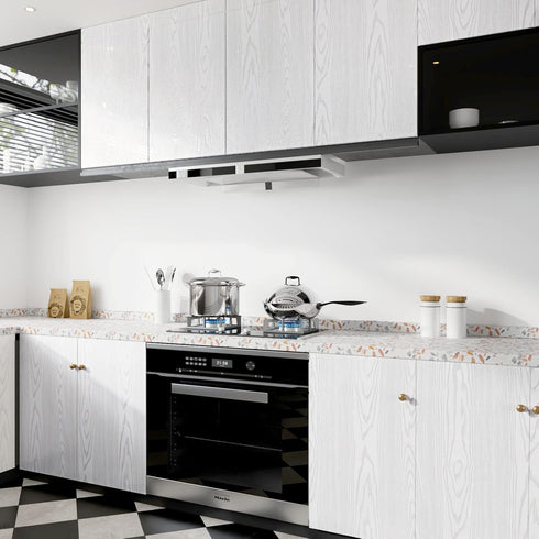 White Wood Peel and Stick Wallpaper for Kitchen Cabinets WhiteContact Paper for Countertops Wooden Textured Contact Paper Stick and Peel Wall Pape...