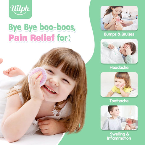 Hilph Small Ice Packs, Reusable Boo Boo Ice Packs for Kids, Toddler Injuries Mini Gel Beads Ice Packs Hot Cold Compress for Children's Pain Relief...