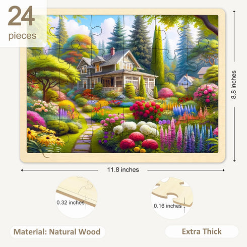 Dementia Puzzles for Seniors, 24 Piece Serene Garden Jigsaw Puzzle for Adults, Cognitive Activities and Games for Elderly with Alzheimer’s...