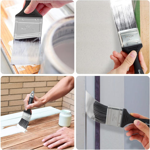 Angle Sash Paint Brush, Wall Trim Stain Brushes Set for Wall & Furniture Painting (5Pack Assorted Sizes)...