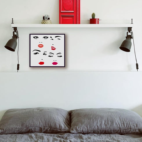 FINGERINSPIRE Female Face Painting Stencil 11.8x11.8inch Reusable Facial Expression Stencil Woman Face Drawing Template Eyebrows Eyes Nose Mouth S...