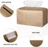 Tissue Box Cover Rectangle PU Leather Tissue Holder Facial Tissue Case Paper Organizer Dispenser for Bathroom, Vanity, Countertop, Tabletop, Car, ...