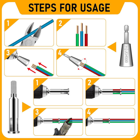 2Pcs Wire Twister Tool for Drill Wire Twister Connector Wire Twisting Tool Wire Stripper Tool for Electrical Power Drill Drivers...