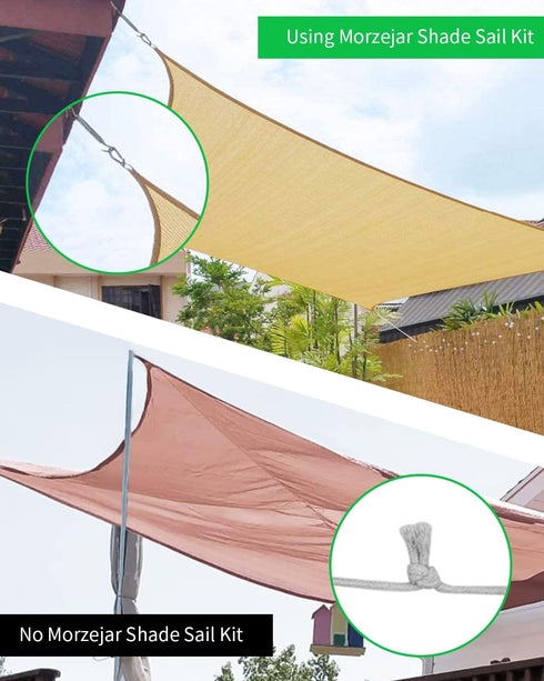 Sun Shade Sail Hardware Kit, 5 Inch 304 Stainless Steel Sunshades Canopy Installation Kit for Garden Rectangle & Triangle Shade Sails, Heavy Duty ...