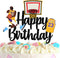 Basketball Cake Topper - Boy girl Happy Birthday Party Basketball Star Themed Cake Decorations Black Glitter...