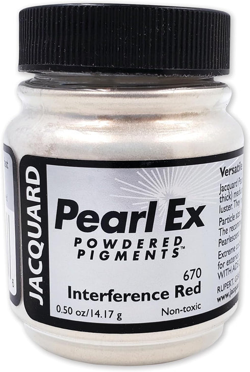 Jacquard Pearl Ex Pigment Powder 0.5 oz Interference Red - Loose Mica Powder for Epoxy Resin, Watercolors, Calligraphy Ink & Clay - Epoxy Pigment ...