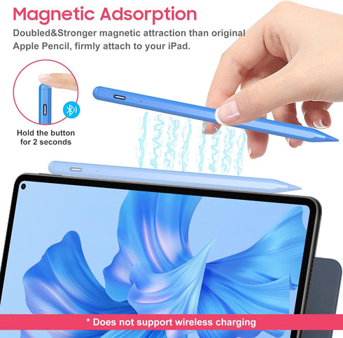 Stylus Pen for iPad,Tilt Sensitivity & Palm Rejection Magnetic Bluetooth Stylus Pen for iPad 9th&10th Generation Compatible with iPad Pro11&12.9''...