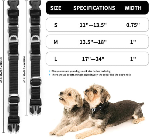 Martingale Dog Collars, Adjustable Nylon Dog Collar with Quick Release Buckle, No Choke Dog Training Collar for Small Medium Large Dogs (Blue, M)...