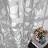 XTMYI Light Grey Small Window Curtain Panels for Bathroom,Grommet Leaf Striped Pattern Design Sheer Half Short Curtains for Bedroom Kitchen Set,Gr...