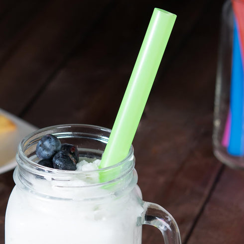 100 Extra Large Plastic Bubble Tea Smoothie Straws, 1/2" Wide X 8 1/2" Long Boba Straws...