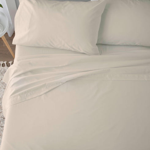 Martex 225 Thread Count Cotton Rich Solid Brushed Cotton Blend Super Soft Finish Easy Care Machine Washable Wrinkle Resistant Bedroom Guest Room 2...