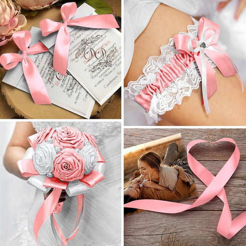 Pink Ribbon Pink Ribbon for Gift Wrapping, 1 Inch 25 Yards Pink Hair Ribbon Pink Satin Ribbon Teacher Appreciation Ribbon Perfect for Thanksgiving...
