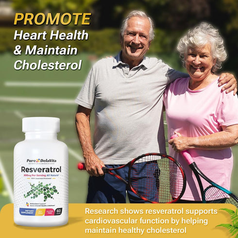 Resveratrol Supplement with Antioxidants, Anti Aging, Heart & Immune Health 600mg per Serving, 60 Capsules, Japanese Knotweed, Gluten & Soy Free...