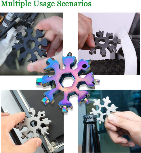 18-in-1 Snowflake Multi Tool Portable Stainless Steel Snowflake Bottle Opener/Flat Phillips Screwdriver Kit/Wrench Tools for Outdoor Camping Tool ...