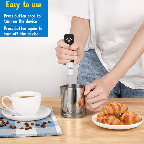 Milk Frother Coffee Mixer Handheld, Rechargeable Coffee Grinder, Frother Whisk, Mini Blender and Electric Mixer Coffee Frother for Frappe, Latte, ...
