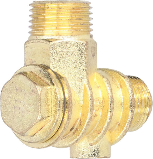 Air Compressor Check Valve, 3 Way Zinc Alloy Air Compressor Check Valve, G1/2 G3/4 M10 Male Thread Non-Return Check Valve Spare Parts Tube Connect...