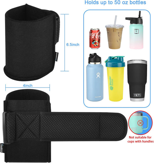 Black Arm Chair Cup Holder, Drinking Can Water Bottle Holder for Armrest Chair, Recliner, Gaming & Office Chair Universal Roll Bar...