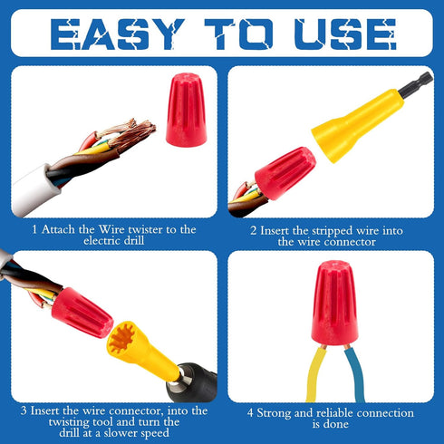 Bonuci 2 Pcs Wire Twister Tool for Drill, Wire Stripper Fast Wire Twisting Tool with 1/4" Chuck for Drill Wire Electrician Tool(Yellow)...