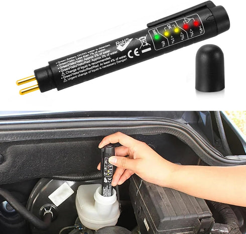 Brake Fluid Liquid Tester Pen, Brake Fluid Tester, Car Diagnostic Testing Tool with 5 LED Indicators, Hydraulic Fluid Liquid Oil Moisture Analyzer...