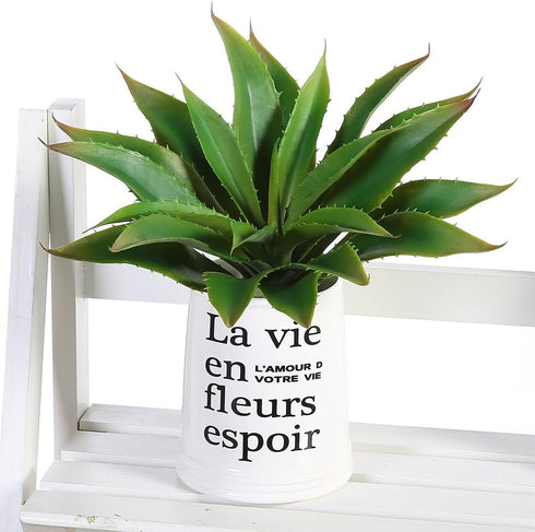 JUSTOYOU Large 12.5" Artificial Succulents Aloe Plants Real Touch Fake Flowers Unpotted for Home Wedding Festival Arrangement (1, Green)...