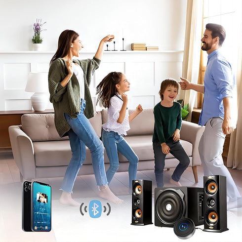 Bluetooth 5.0 Receiver, Wireless Audio Adapter for Home Stereo, Speaker, Receiver Pairing with Phone, TV, PC, for AUX 3.5mm / RCA Input, Low Laten...
