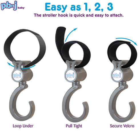 Stroller Hooks 2 Pack Organizer Clip Travel Purse Shopping Diaper Bags...