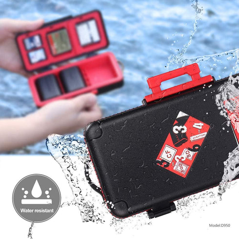 LENSGO Camera Battery Memory Card Case, Memory Card Hard Protector Case Water-Resistant Anti-Shock Storage Box for 3 Camera Batteries 3 XQD or 3 C...