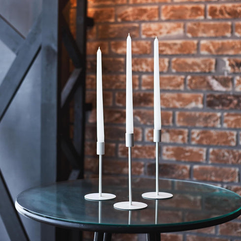 10 inch Taper Candle 4 Pack - Home Interior Long Burning Dripless and Smokeless Unscented Tapered Candles - 8-Hour Burning White...