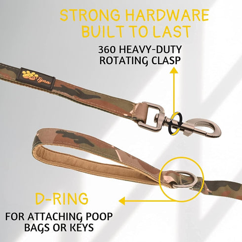 Heavy Duty Bungee Dog Leash 6 ft - 7.5 ft for Large and Medium Dogs | No Pull, Reflective, Tactical Dog Leash | Soft Neoprene Padded Double Handle...