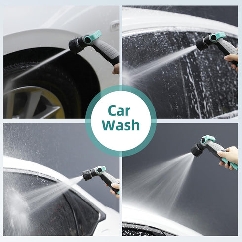 Garden Hose Nozzle Sprayer, 100% Heavy Duty Metal High Pressure Hose Nozzle with 4 Spray Patterns, Thumb Control On Off Valve for Lawn & Plant Wat...