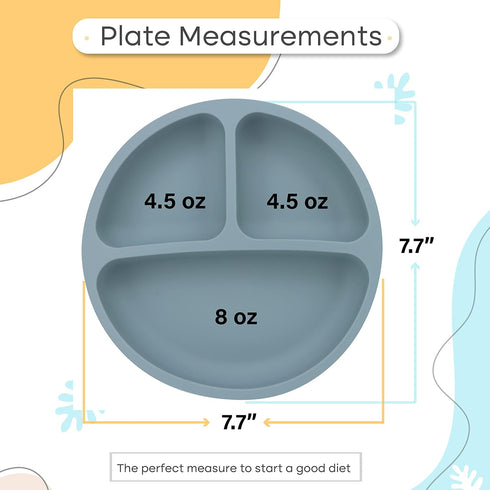 RYANSHOP Suction Plates for Baby - Silicone Baby Plates with Suction First Meal Baby Suction Plate Suction Plates for Toddlers Kids...