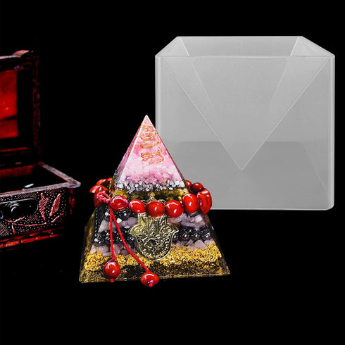 Large Pyramid Silicone Molds Big Pyramid Resin Mold Epoxy Resin Casting Molds with Plastic Stand Base for Jewelry Casting DIY Crafts...