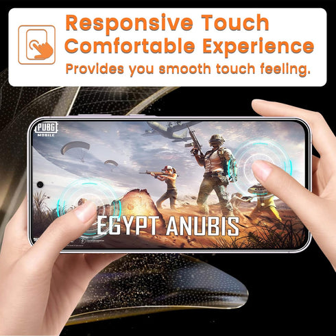 4+4 Pack Samsung Galaxy A55 5G Screen Protector, 4 Pack Tempered Glass Screen Protector with 4 Pack Camera Lens Protector, 9H Hardness Anti-Finger...