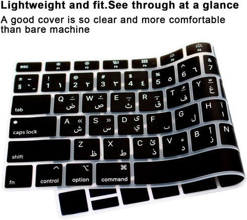 Arabic Language Silicone Keyboard Cover Skin for MacBook Air 13 with Retina Display and Touch ID 2020 2019 2018 Model A1932 Keyboard Protector Ski...