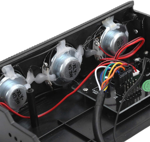 PC Front Panel Media Dashboard, PC Front Panel Speaker Stereo Surround Computer Case Builtin Mic Loudspeaker 5.25in Computer Case Front Bay...