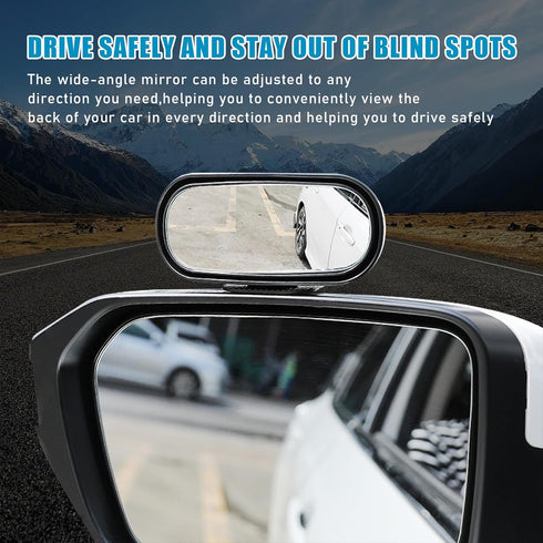 Blind Spot Car Rearview Stick on Mirror, Auto 360 ° HD Adjustable Convex Wide Angle Side Rearview Mirror, Universal Vehicle Concave Mirroraid Gadg...