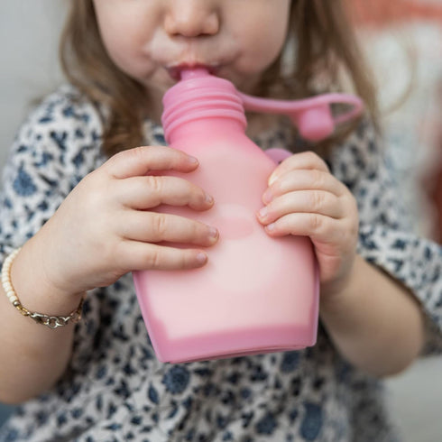 Reusable Baby Food Pouches – 5oz Leakproof Squeezy Self Feeding Toddler Sippy Cup with Straw – Freezable Silicone Breast Milk Storage Feeder Bottl...