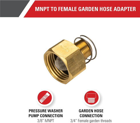 Simpson Cleaning 7100355 Replacement 3/4-Inch Female Garden Hose for Pressure Washer Pumps, 3/8-Inch MNPT, Gold...