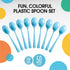 Disposable Light Blue Plastic Spoons 50 Pcs - Heavy Duty Light Blue Plastic Disposable Cutlery - Light Blue Disposable Flatware, Light Blue Plasti...