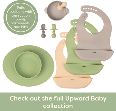 Upward Baby 3 pack Silicone Baby Feeding Spoon with Anti Choke Barrier - Baby Spoons Self Feeding 6 Months, First Stage Infant Supplies and Toddle...