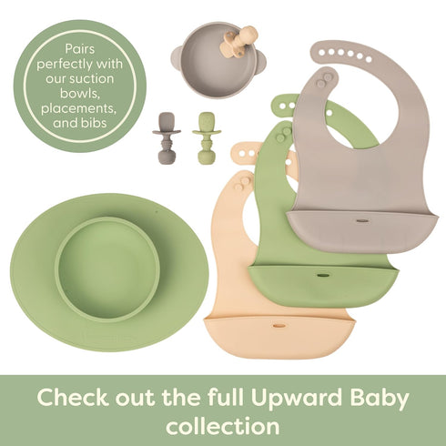 UpwardBaby Silicone Baby Spoons - Self Feeding for 6+ Months - Baby Led Weaning Supplies - BPA Free, Chewable Infant Toddler Utensils with Anti Ch...