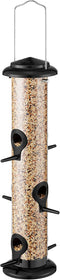 iBorn Metal Bird Feeders Black Wild Bird Feeder for Outdoors Hanging All Metal Black Finishing 14 Inch 6 Port(Seed is not Included)...