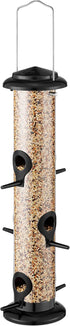 iBorn Metal Bird Feeders Black Wild Bird Feeder for Outdoors Hanging All Metal Black Finishing 14 Inch 6 Port(Seed is not Included)...