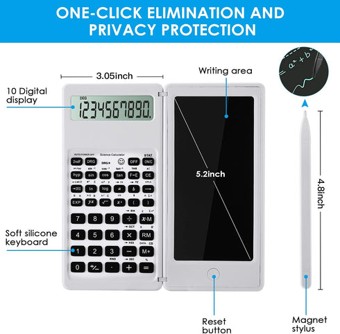 Scientific Calculators for Students, 10-Digit Large Screen, Math Calculator with Notepad, Classroom Must Haves for Middle High School Supplies & C...