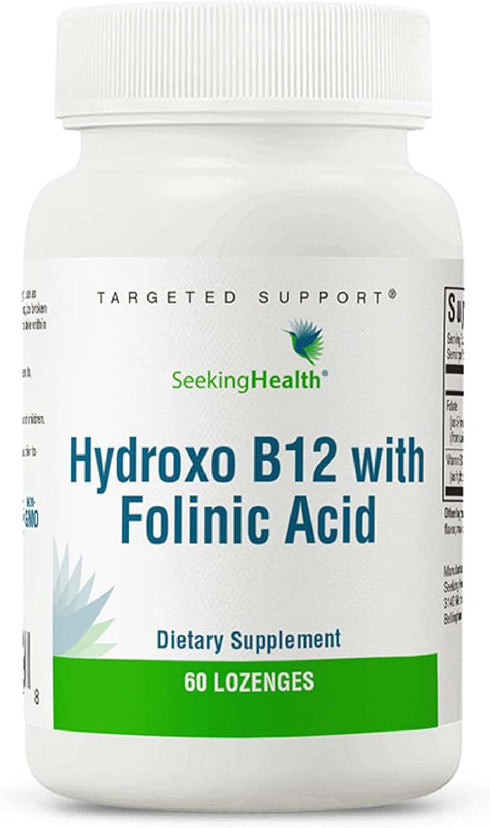 Seeking Health Hydroxo B12 with Folinic Acid - Supplement with Non-Methylated Form of Folate - Vitamin B12 Complex for Heart Health Support - 60 L...